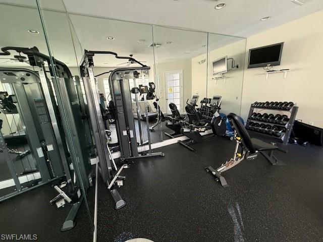 7825 Hawthorne Drive, Unit 2104 Naples, FL 34113 - Photo 41 of 43 a view of a room with gym equipment