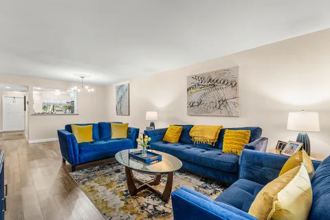 a living room with furniture and a couch