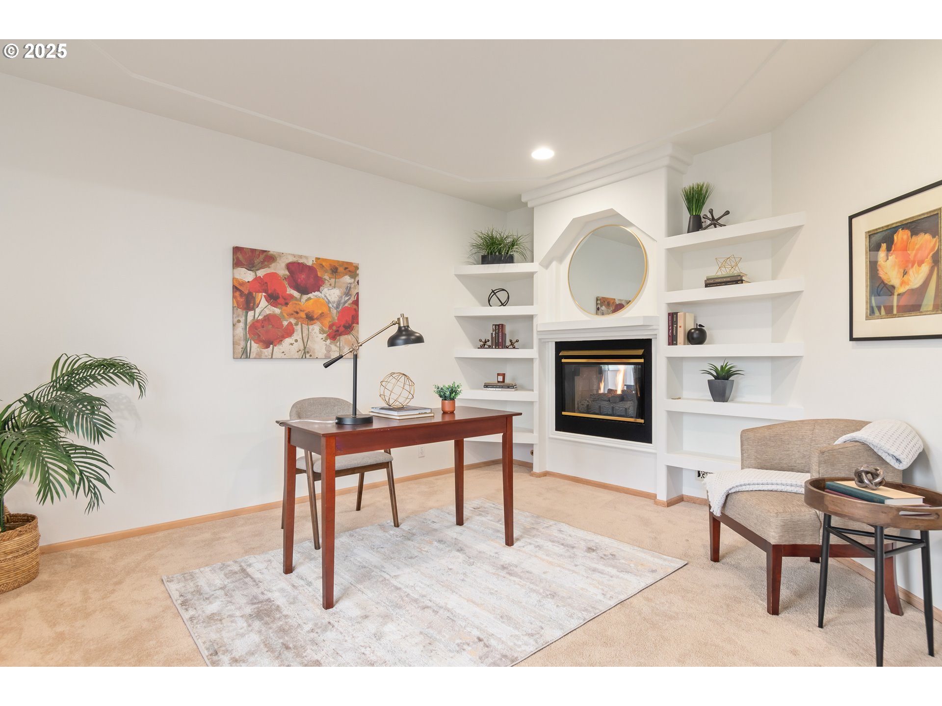 2360 Dale Avenue Eugene, OR 97408 - Photo 17 of 48 a living room with furniture a fireplace and a flat screen tv