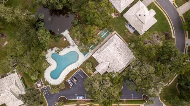 an aerial view of a house