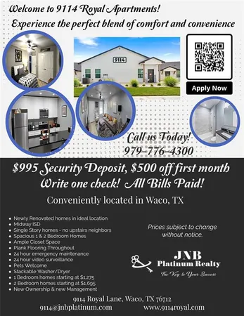 $1,275 | 9114 Royal Lane, Waco, TX 76712