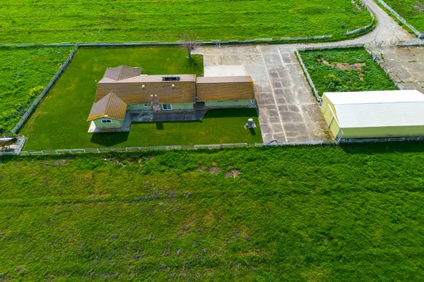 a view of a golf course with a space