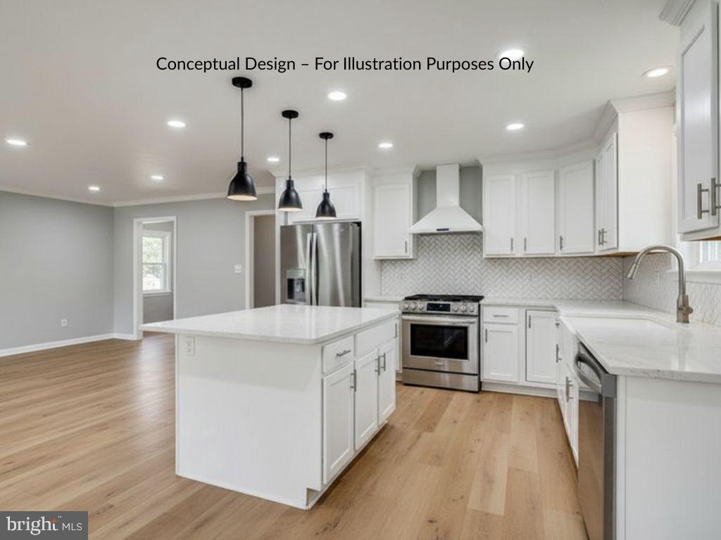 1916 Taylor Avenue Fort Washington, MD 20744 - Photo 17 of 64 a kitchen with stainless steel appliances kitchen island granite countertop a stove top oven a sink and white cabinets