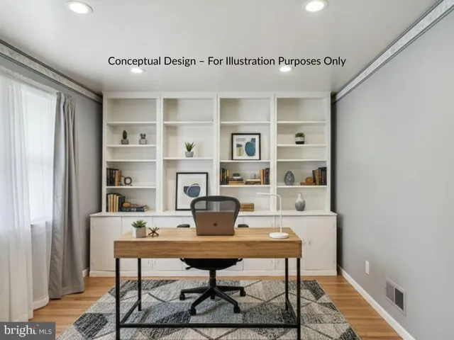 a view of a livingroom with an empty space and a flat screen tv