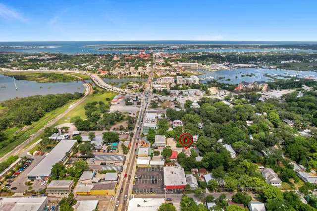 an aerial view of a city