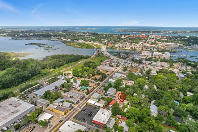 an aerial view of multiple house