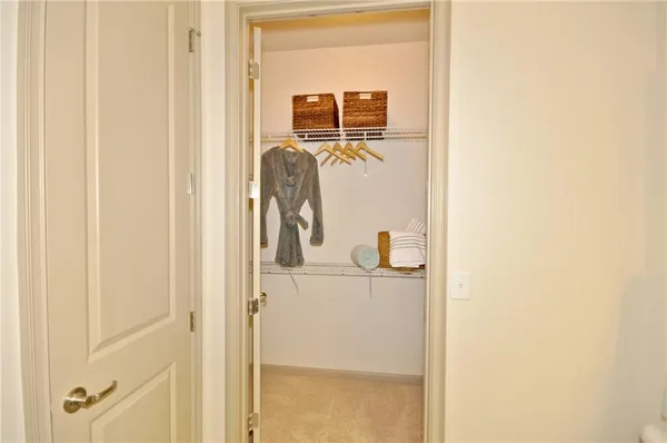 a bathroom with a mirror