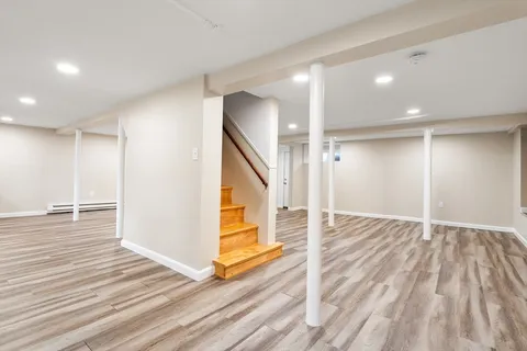 a view of hallway with washer and dryer