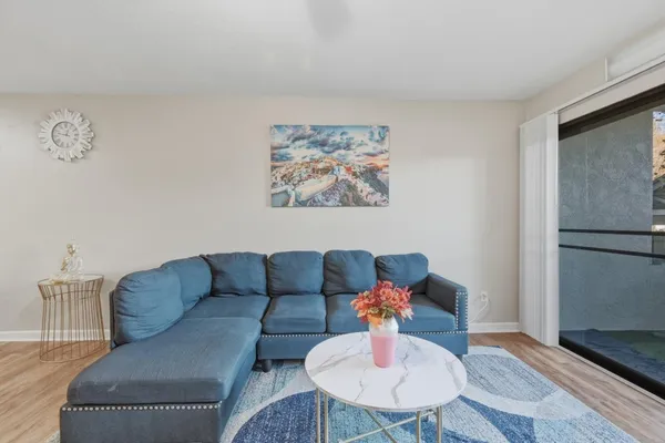 a living room with furniture