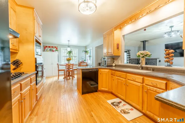 a large living room with a large window