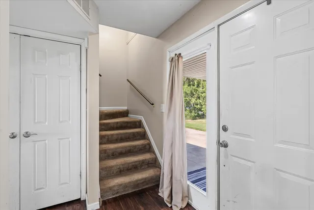 a view of an entryway with staircase