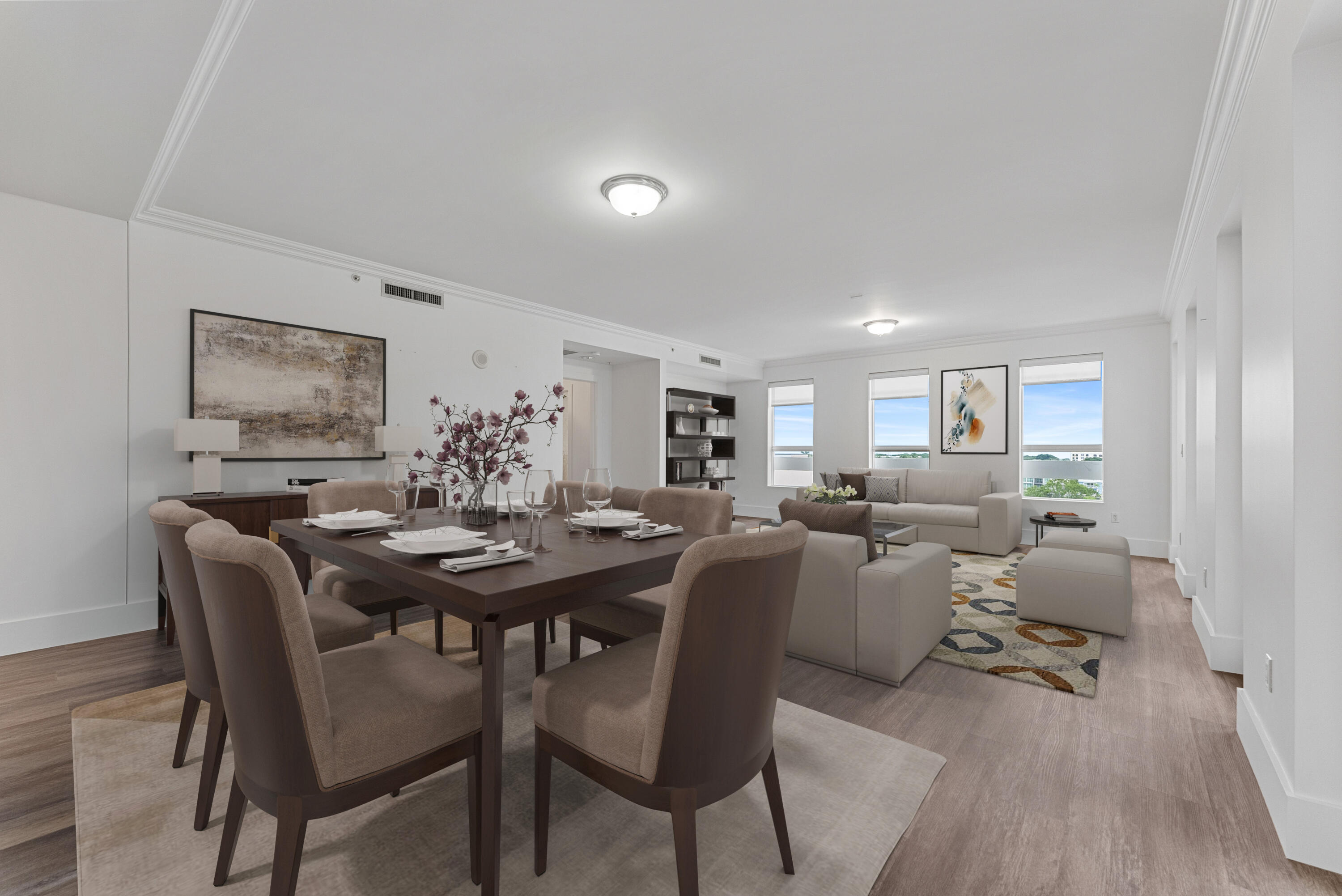 Virtually staged great room