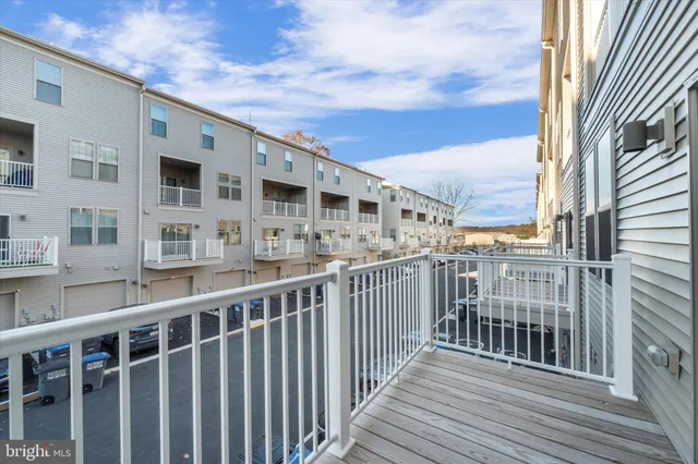 a view of a building from a balcony