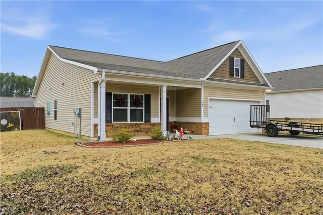 a view of a house with a patio