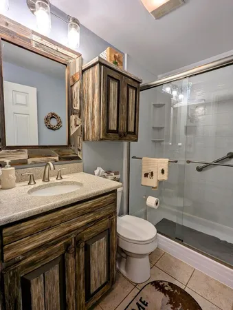 a bathroom with a shower