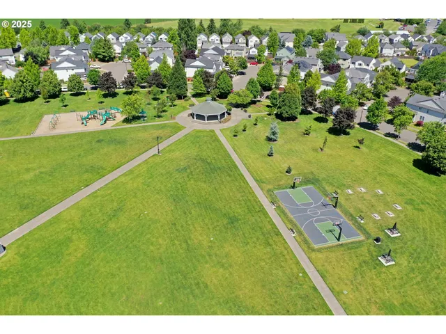 a view of a yard with an outdoor space