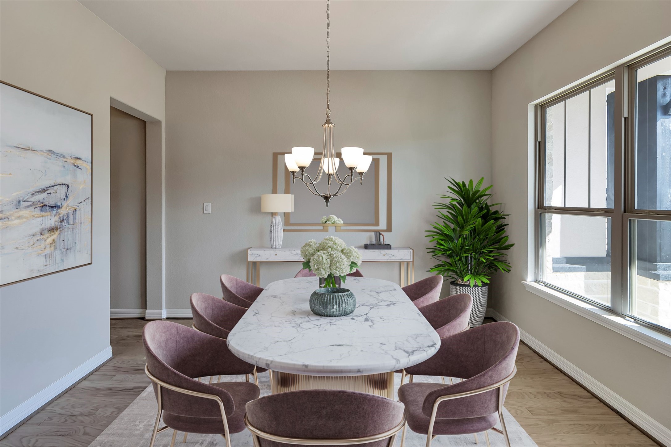 30827 Swift Hill Waller, TX 77484 - Photo 5 of 19 a dining room with furniture a large window and wooden floor
