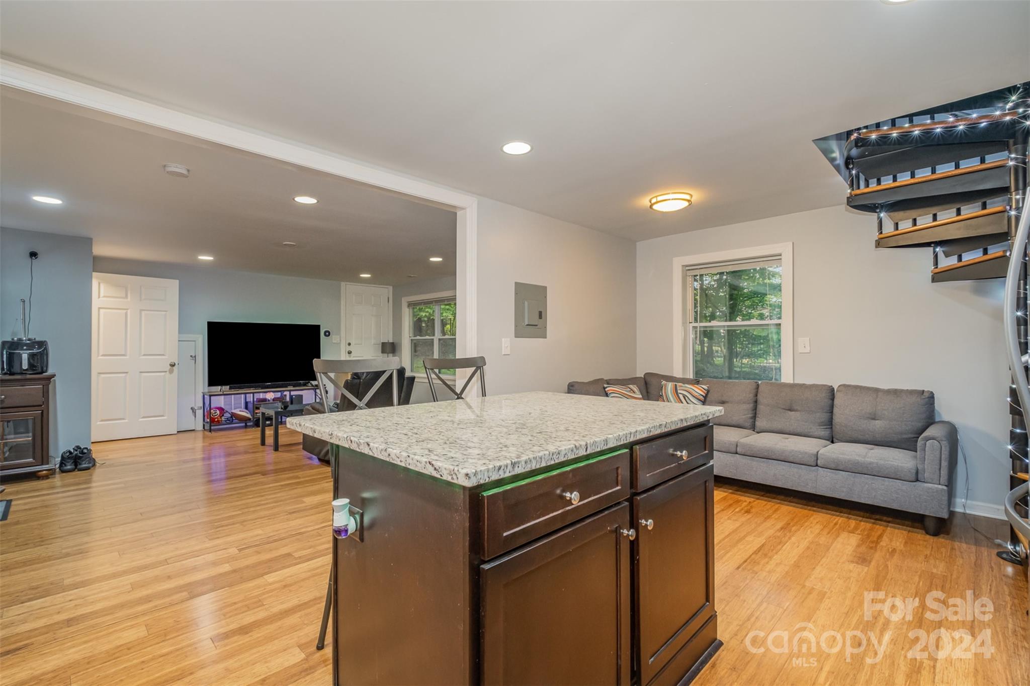 6200 Old Providence Road Charlotte, NC 28226 - Photo 20 of 24 a living room with stainless steel appliances granite countertop a stove and a refrigerator