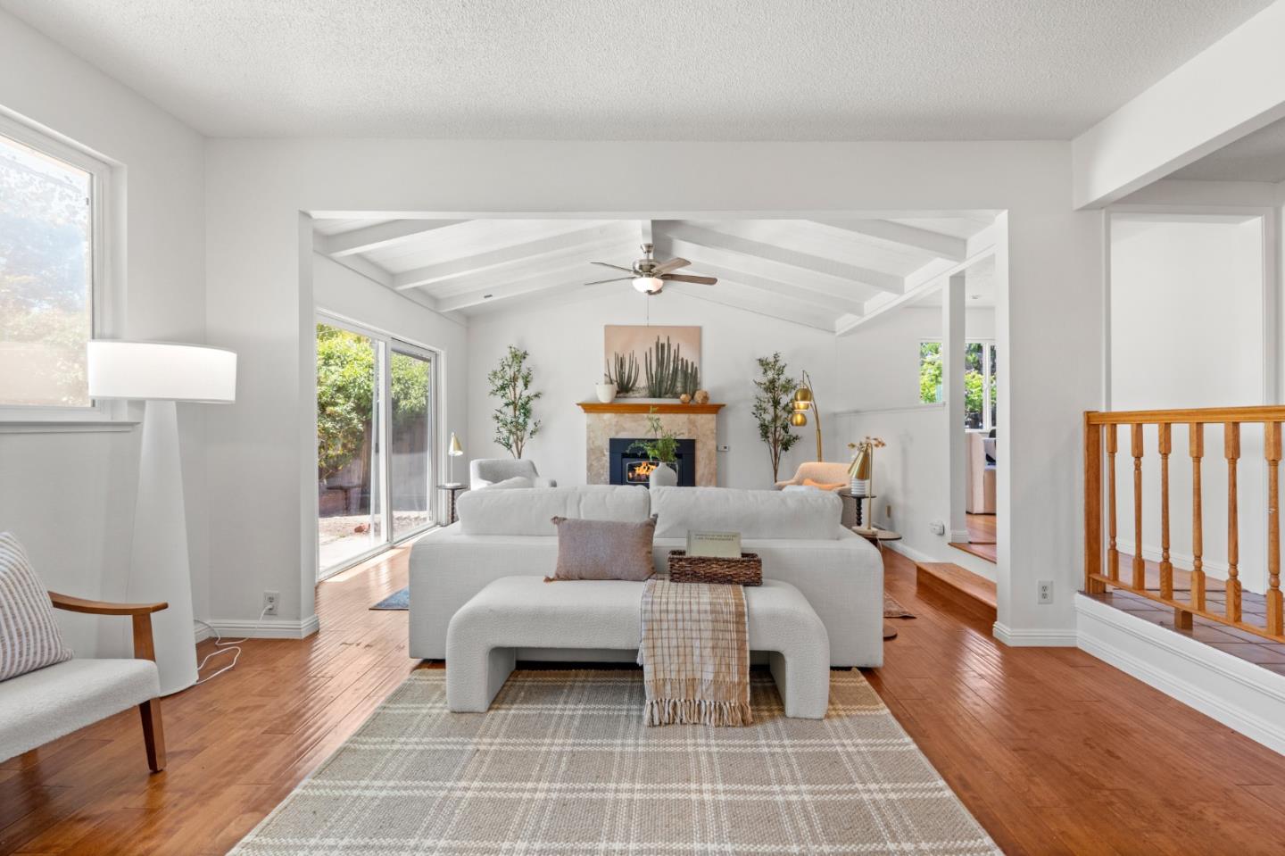 221 Segre Place Santa Cruz, CA 95060 - Photo 17 of 41 a living room with furniture and a fireplace