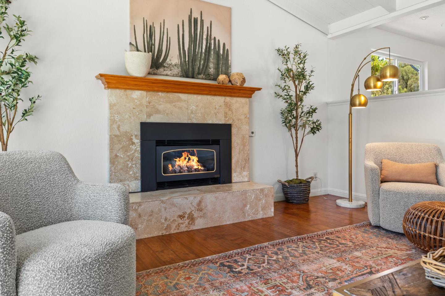 221 Segre Place Santa Cruz, CA 95060 - Photo 7 of 41 a living room with furniture and a fireplace