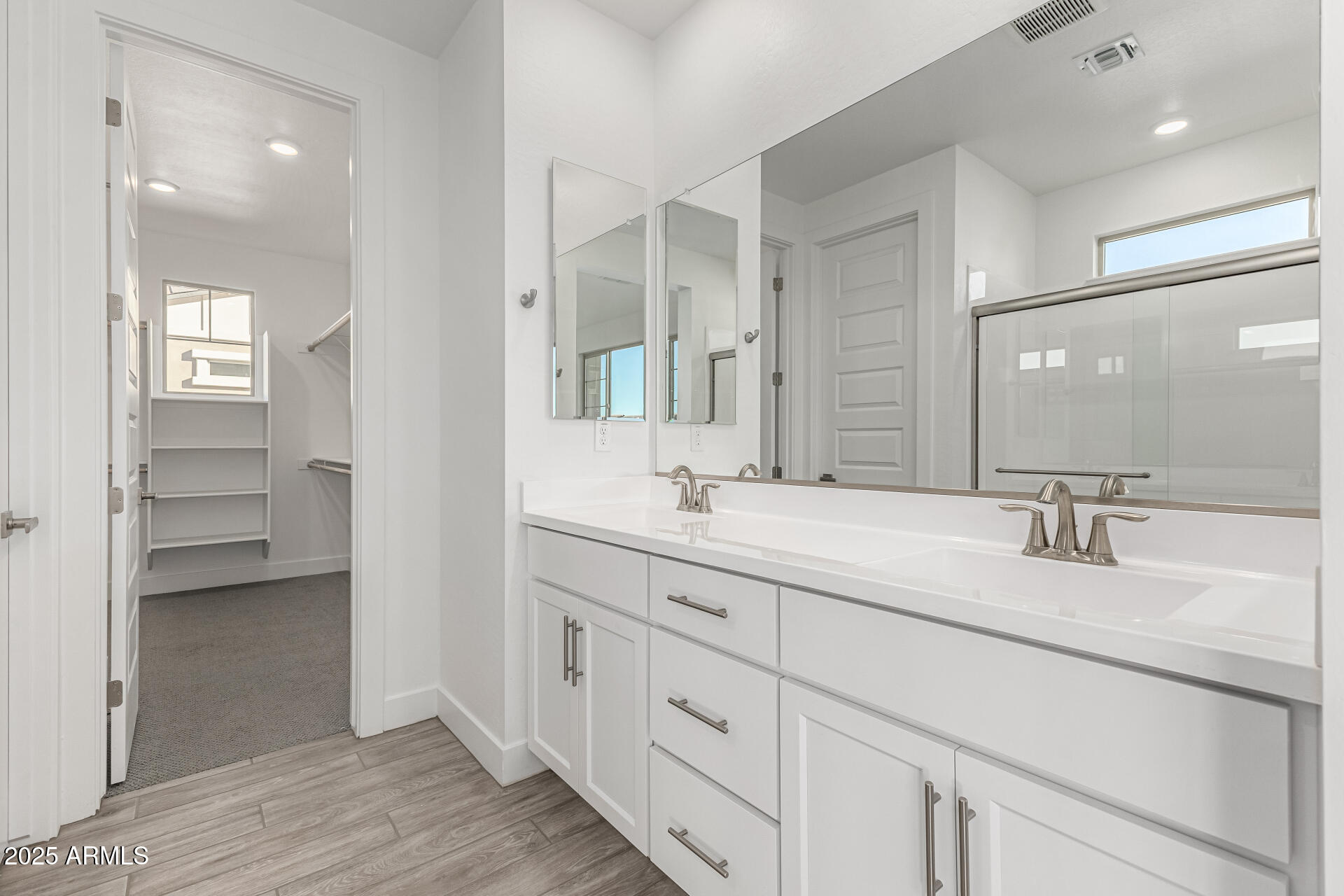21494 East Timberline Road Queen Creek, AZ 85142 - Photo 20 of 32 a bathroom with a double vanity sink and a mirror