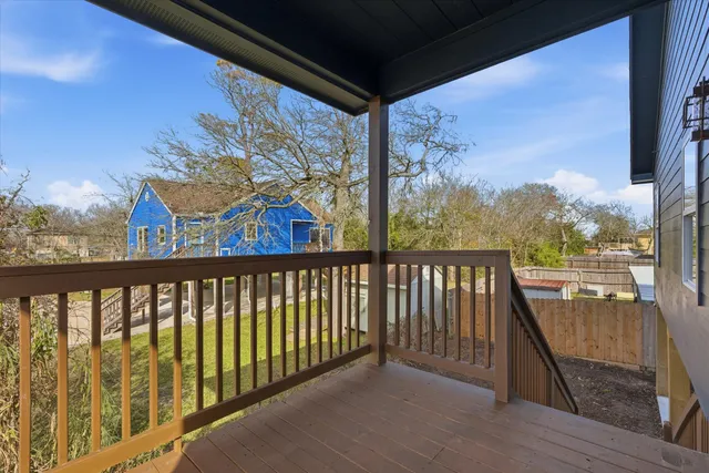 a view of city from a balcony