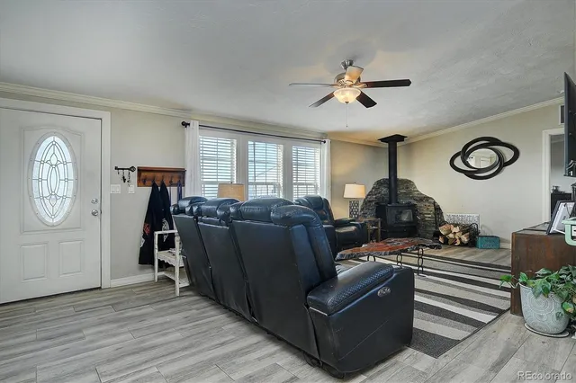 a living room with furniture