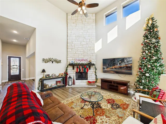 a living room filled with furniture and a potted plant