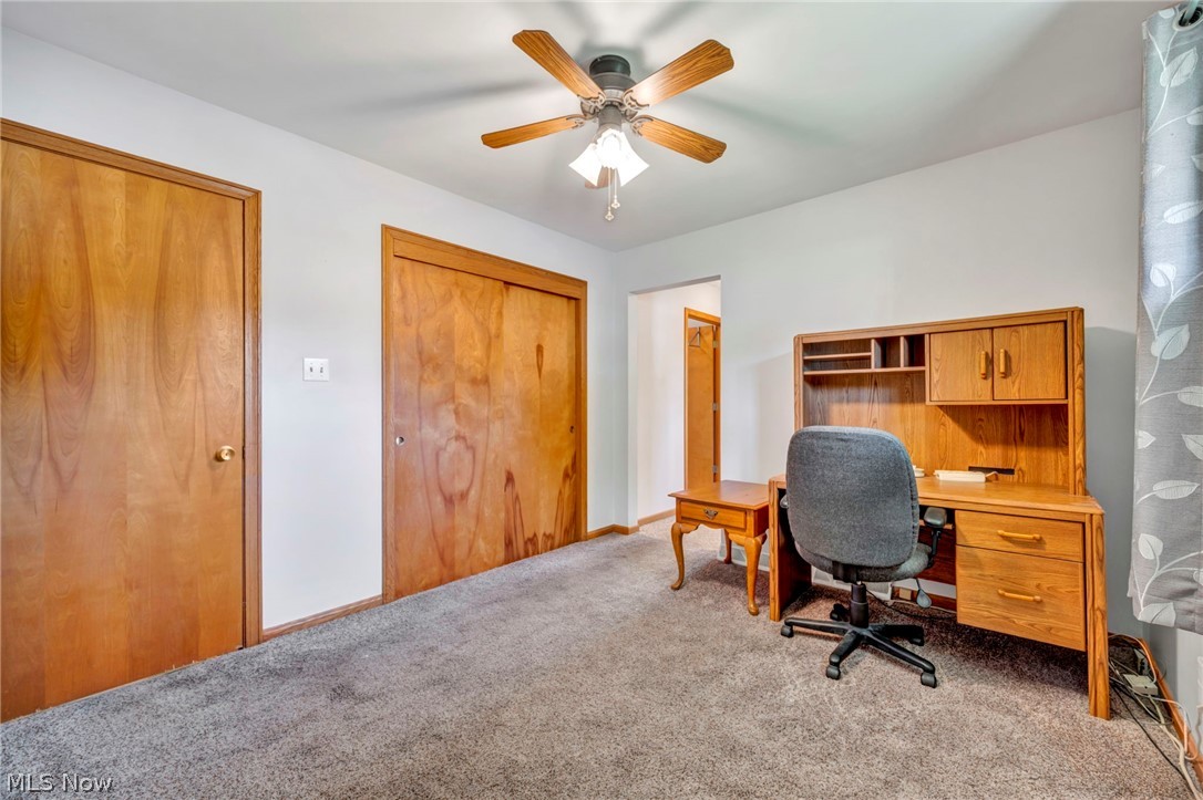 1927 Connect Road Barberton, OH 44203 - Photo 17 of 28 Office area with carpet floors and ceiling fan