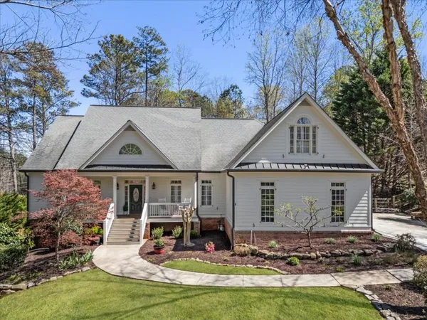 a view of a house with garden