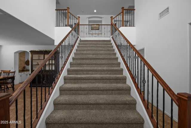 a view of a hallway with workspace