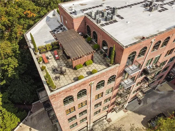 an aerial view of a house