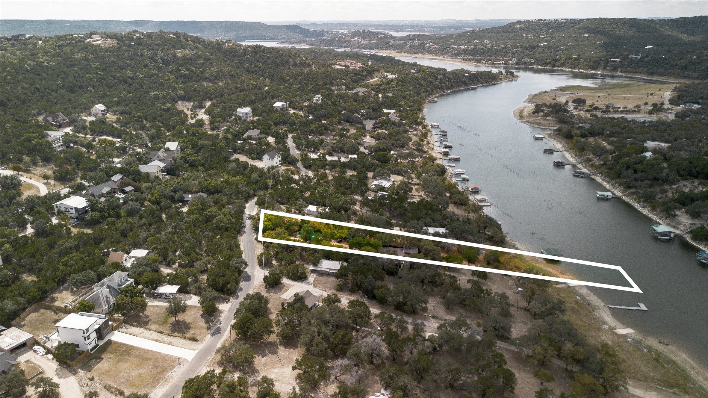 11104 Beach Road Leander, TX 78641 - Photo 6 of 21 View of property location with a nearby body of water and property boundaries highlighted
