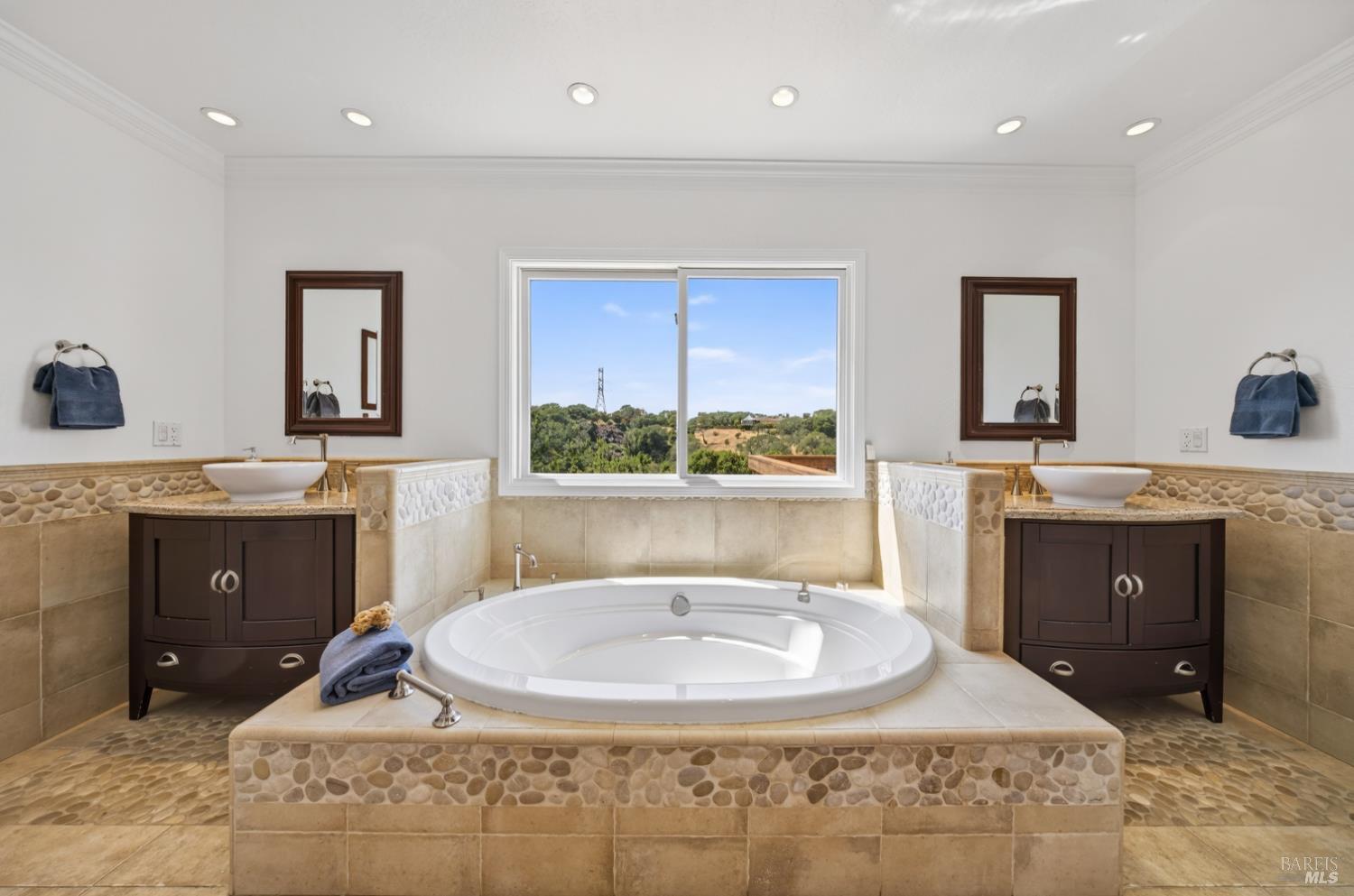 10 Lockton Lane Novato, CA 94945 - Photo 29 of 68 Primary bath soaking tub positioned to capture natural light and peaceful views.