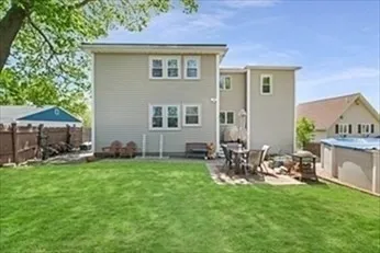 a view of a wooden deck and chairs