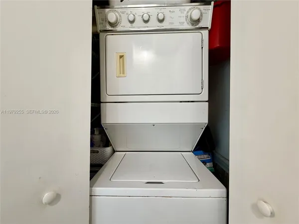 a close view of washer and dryer