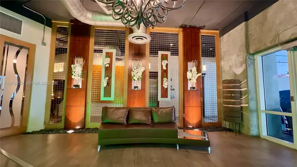 a front view of a building with glass door