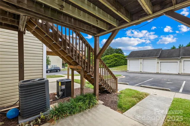 a porch with seating space and yard