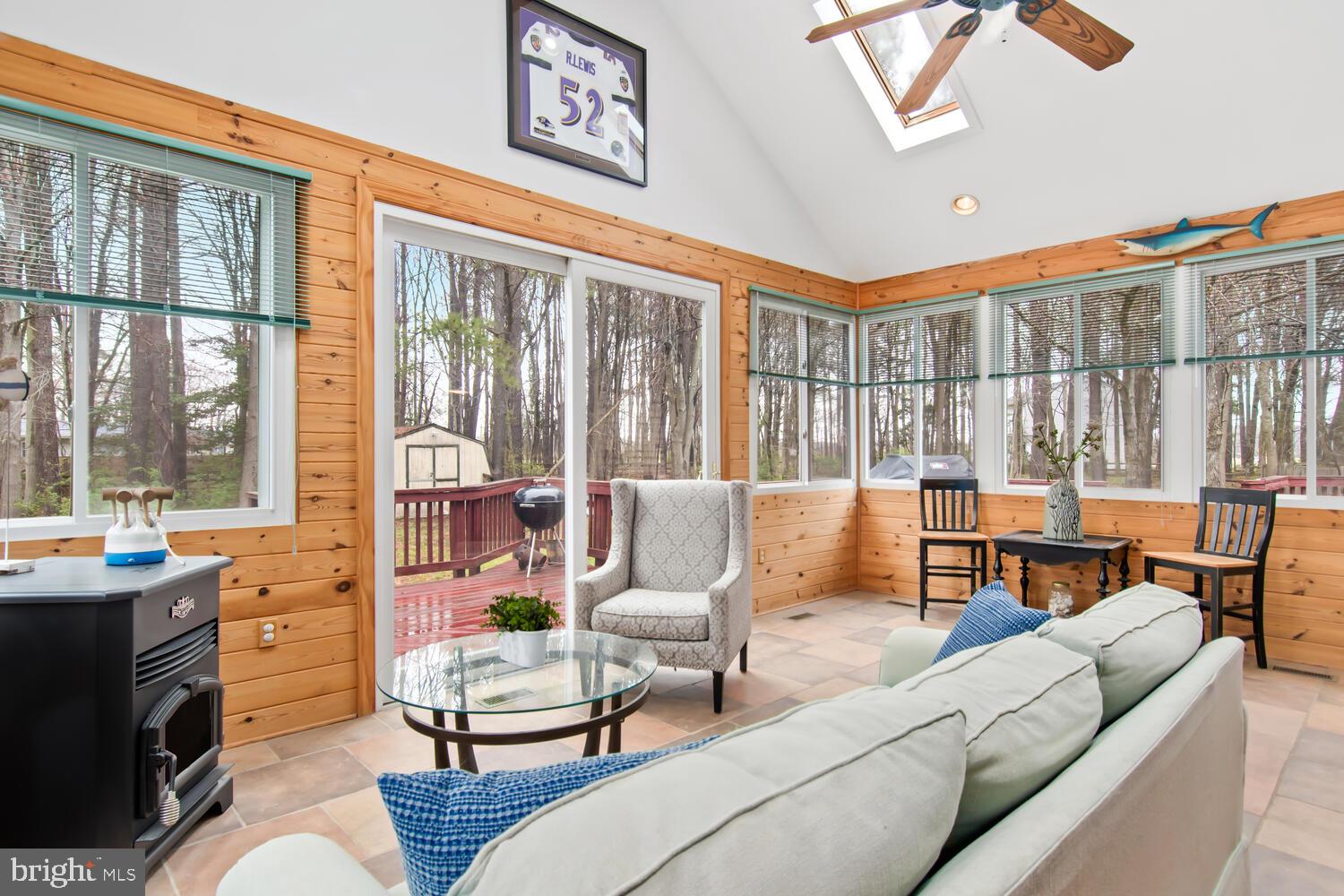 112 Brown Road Chester, MD 21619 - Photo 4 of 30 Cozy Sun Room w/ Pellet Stove