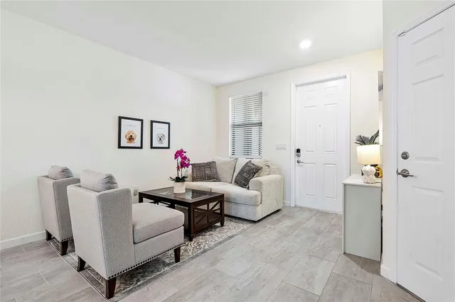 a living room with furniture