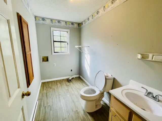 a bathroom with a sink and toilet