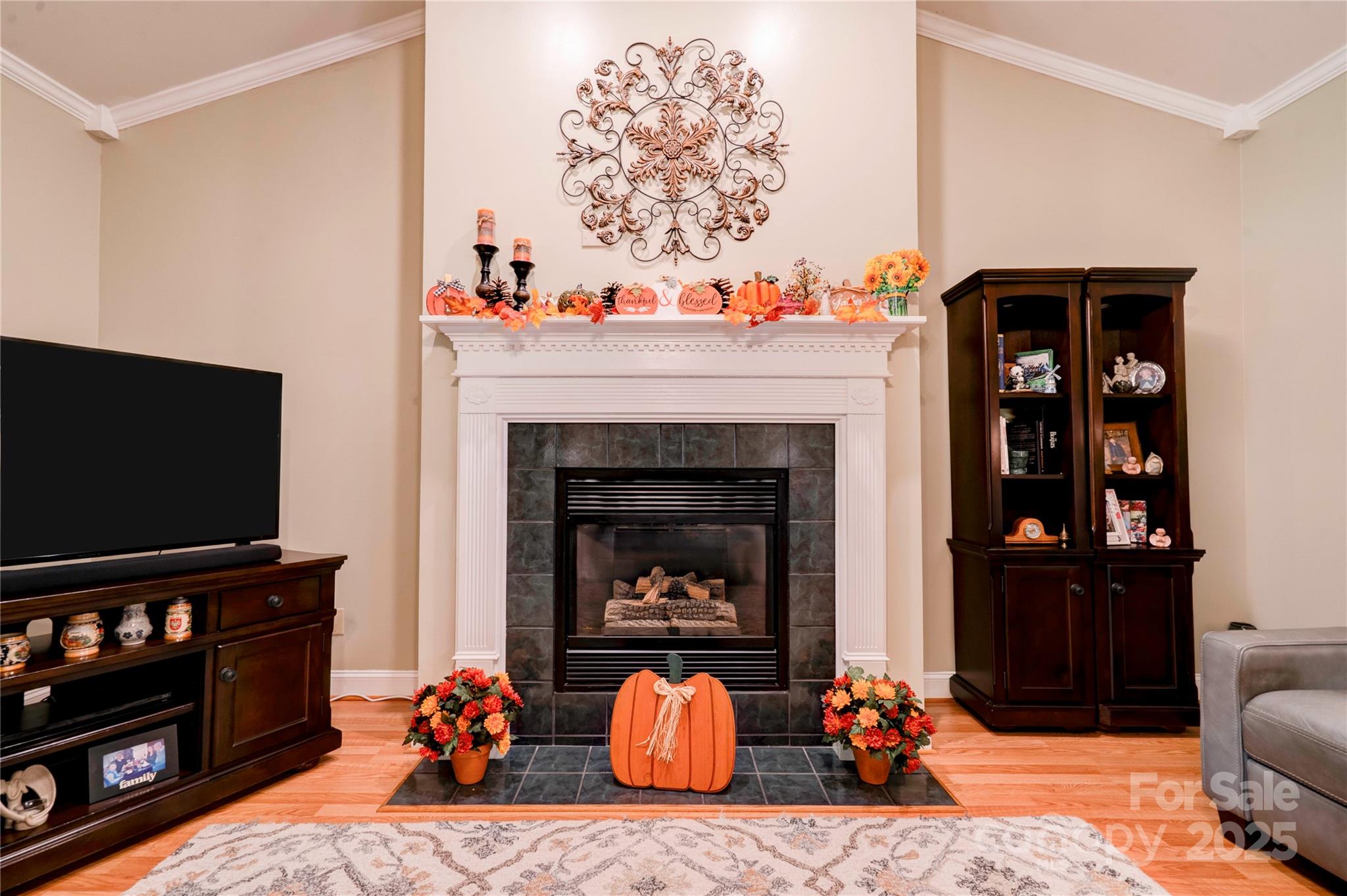 150 Columns Circle Shelby, NC 28150 - Photo 18 of 44 a living room with furniture a flat screen tv and a fireplace