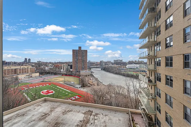 a view of a city with tall buildings
