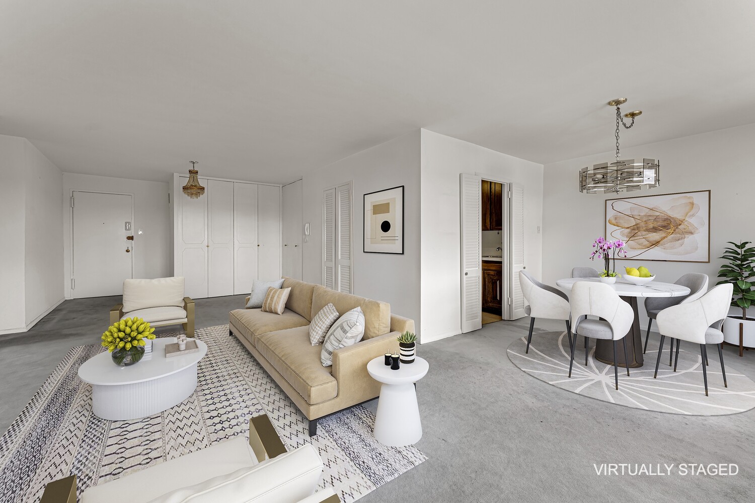 2500 Johnson Avenue, Unit 6T Bronx, NY 10463 - Photo 4 of 8 a living room with furniture and wooden floor