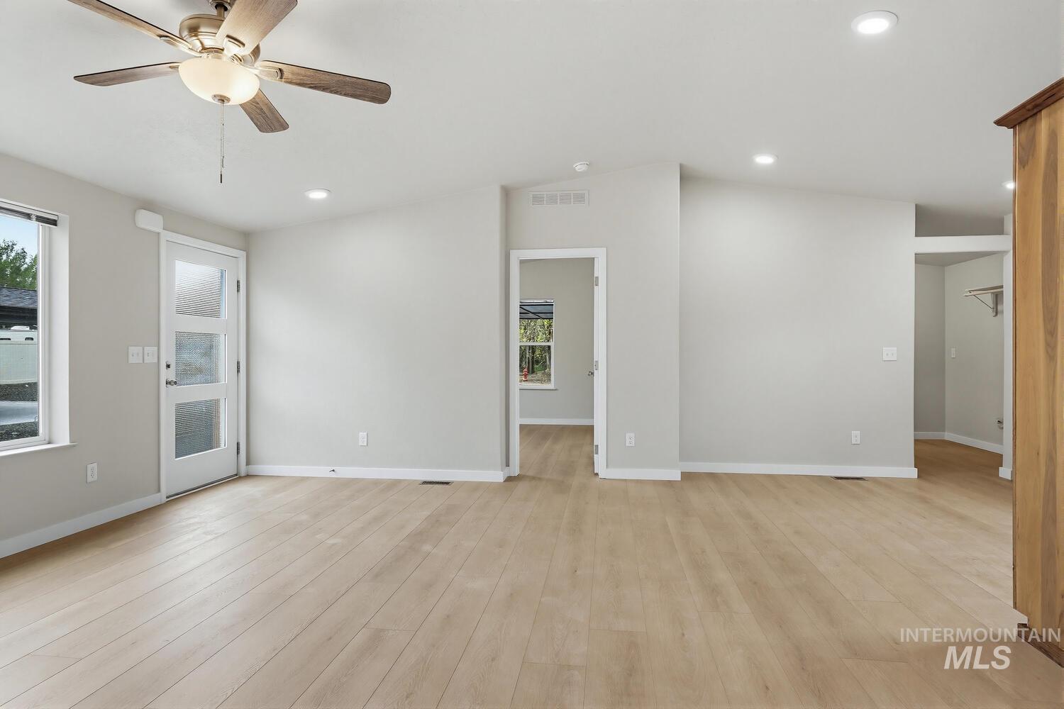166 1st Street North Marsing, ID 83639 - Photo 7 of 37 Unfurnished room featuring recessed lighting, ceiling fan, and light wood-style floors