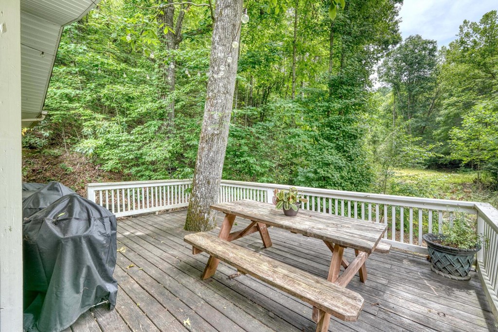 14 Priscilla Lane Murphy, NC 28906 - Photo 23 of 42 a view of balcony with wooden floor and outdoor seating