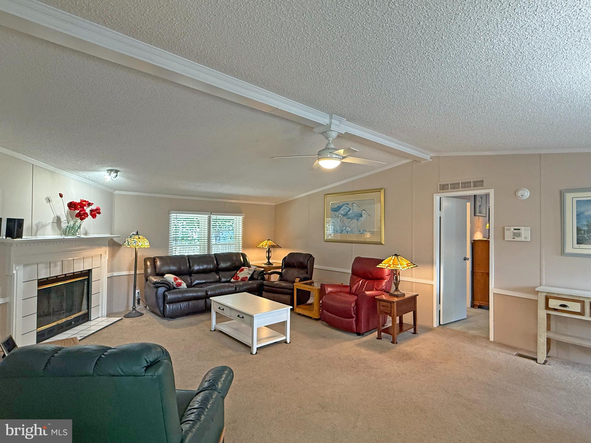33280 Sassafras Court Ocean View, DE 19970 - Photo 5 of 45 a living room with furniture a fireplace and a flat screen tv