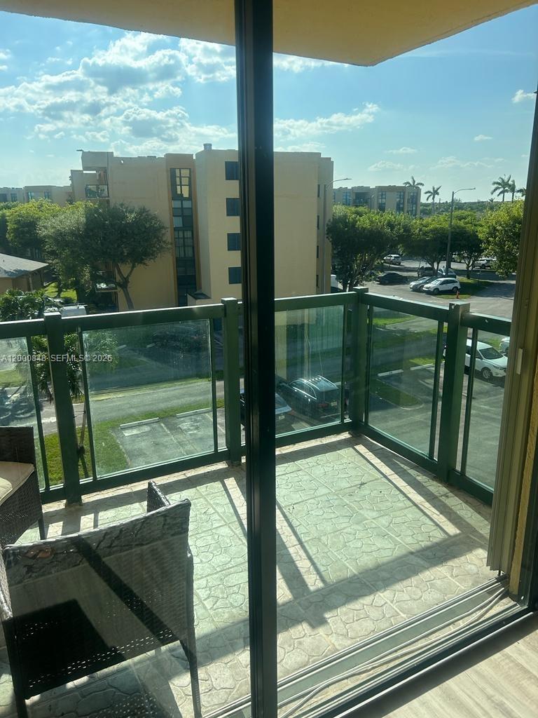 a view of a balcony