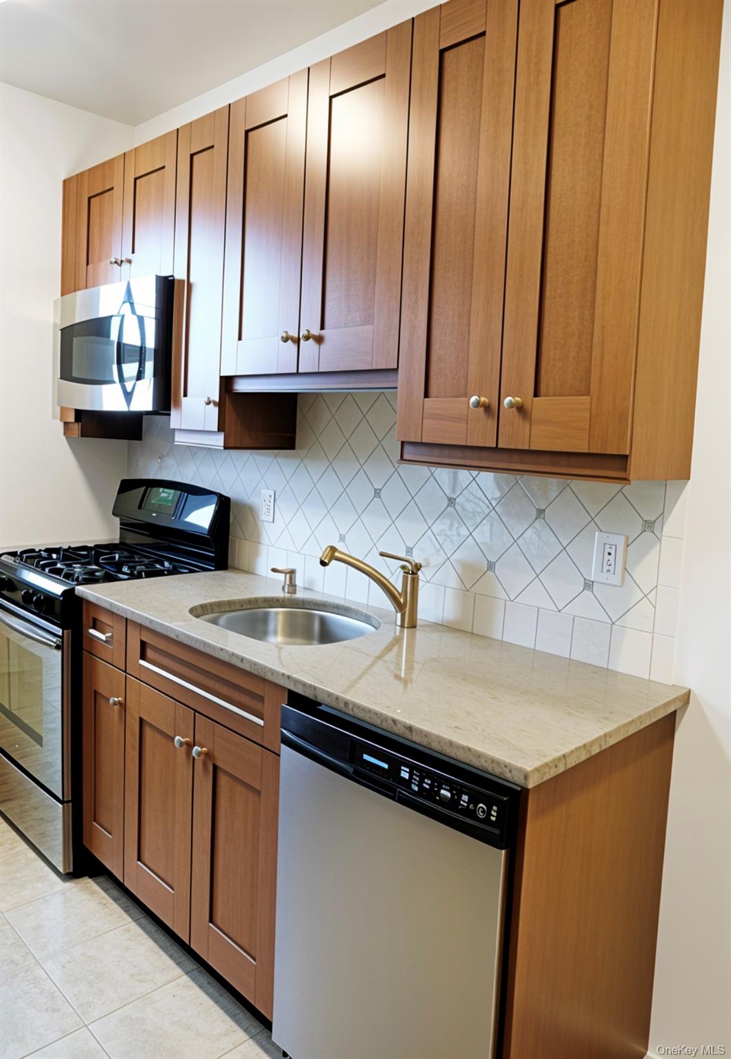 220 Pelham Road, Unit 6G New Rochelle, NY 10805 - Photo 4 of 24 a kitchen with stainless steel appliances granite countertop a sink stove and cabinets
