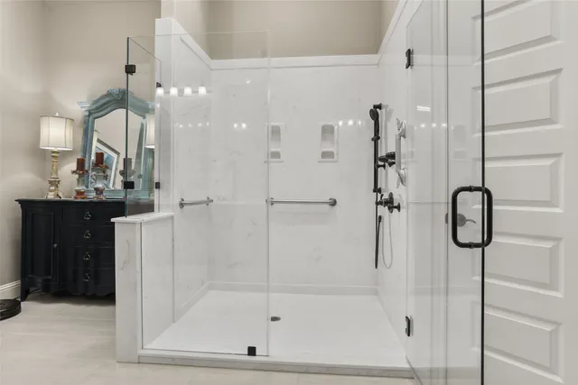 a bathroom with a shower